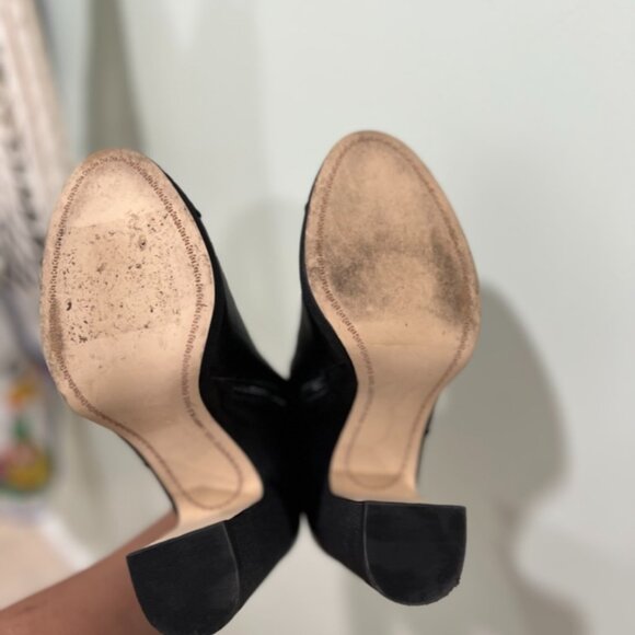 KARL LAGERFELD PARIS Lainey Boots Block-Heel Leather Booties 7M/37.5 B - Picture 12 of 13